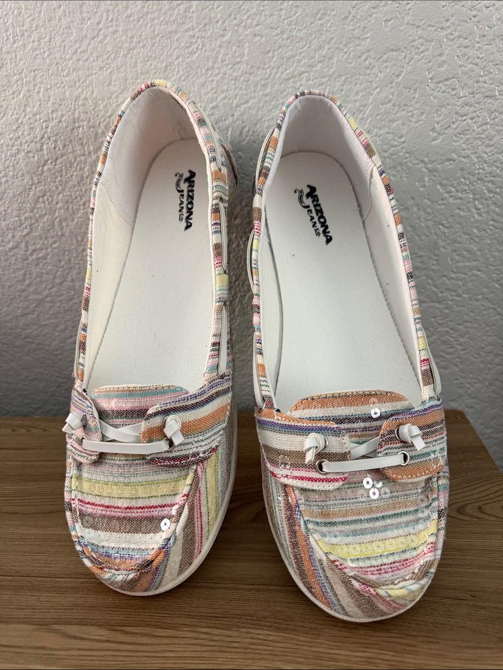 Arizona Jeans Multicolor Striped Slip-On Loafers